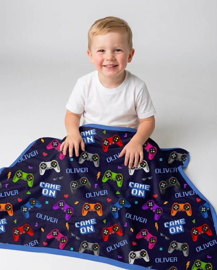 Custom Name Game On Family Matching Bamboo Blanket