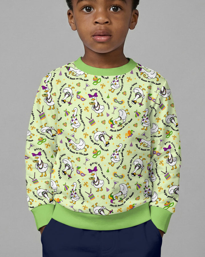 Mardi Gras Silly Goose  Crewneck Sweatshirt