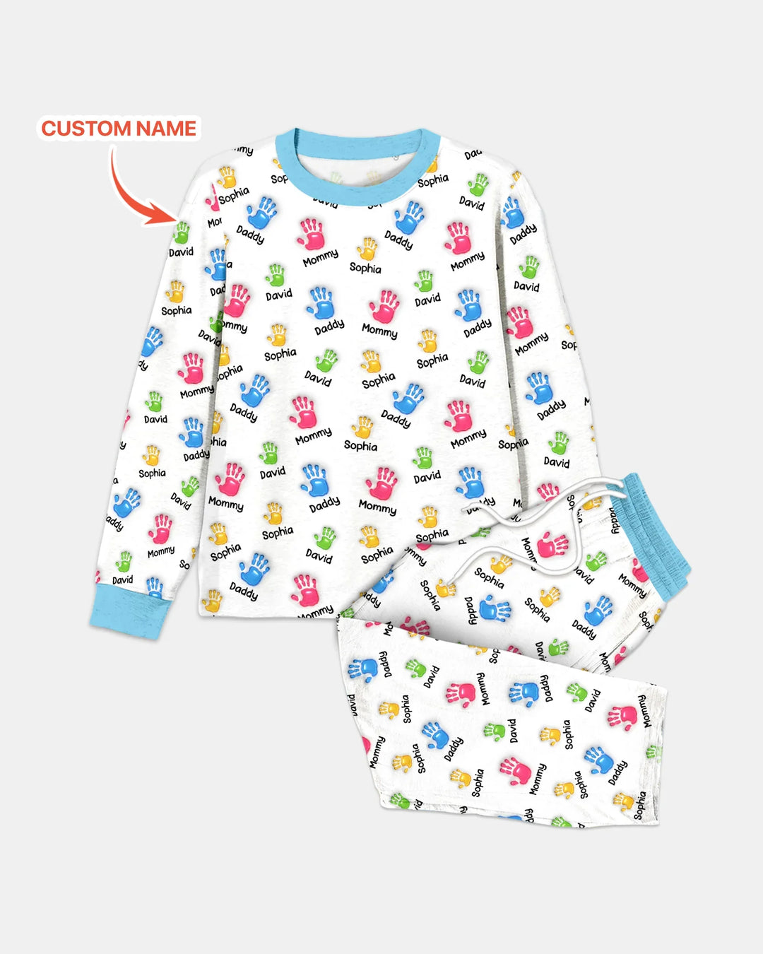 First Mother Day - Handprints Bamboo Men's Pajama Set