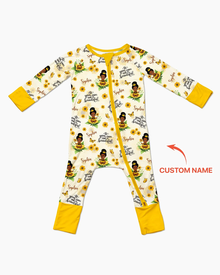 Custom Name Sunflower Queen Bamboo Convertible Zippy