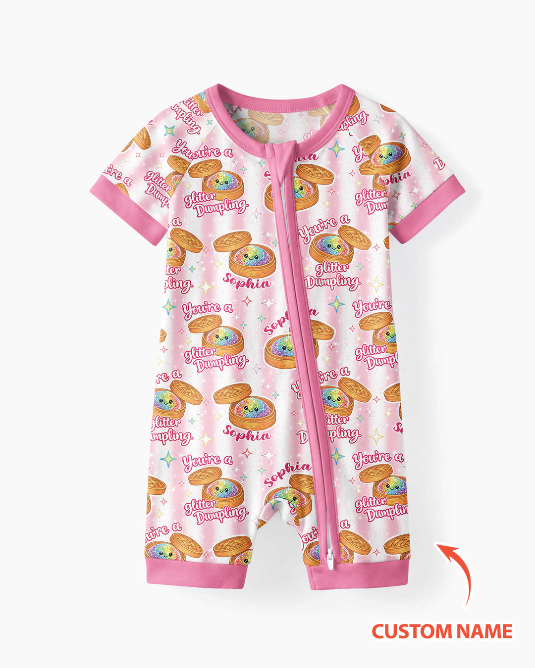 Personalized You're Glitter Dumpling Bamboo Shorty Zippy