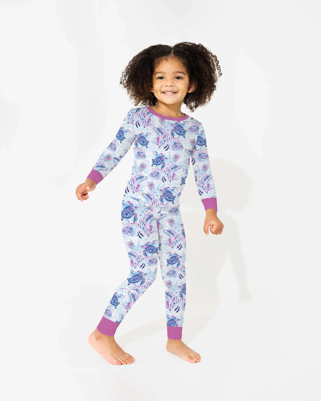 Little Turtles Family Matching Bamboo Two Piece Long Sleeve Pajama Set