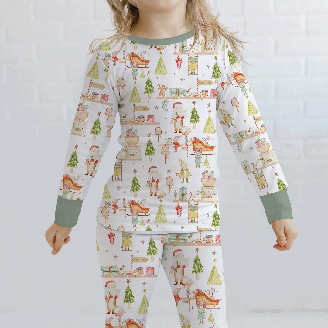Santa's Workshop Two Piece Long Sleeve Pajama Set