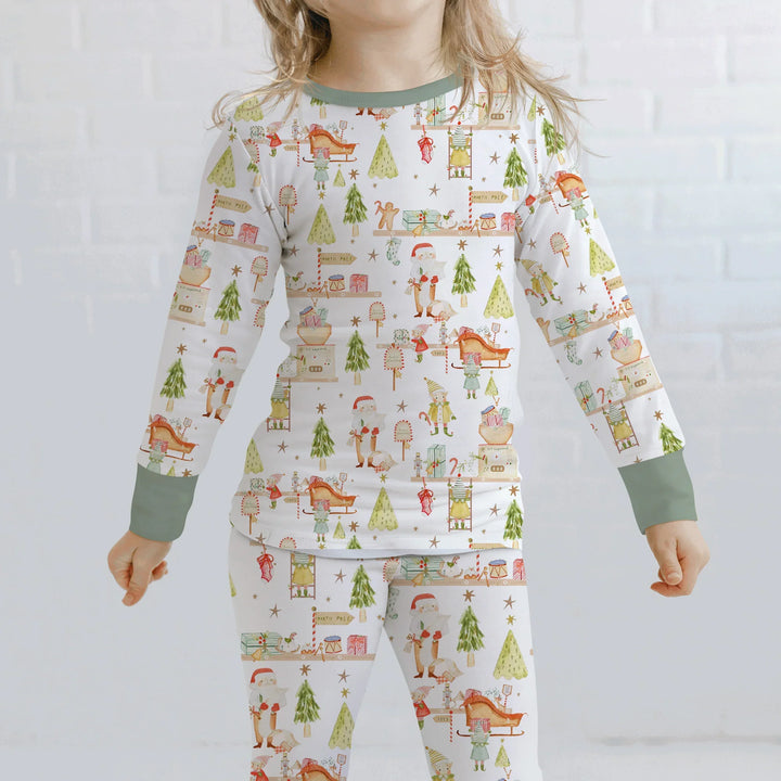 Santa's Workshop Two Piece Long Sleeve Pajama Set