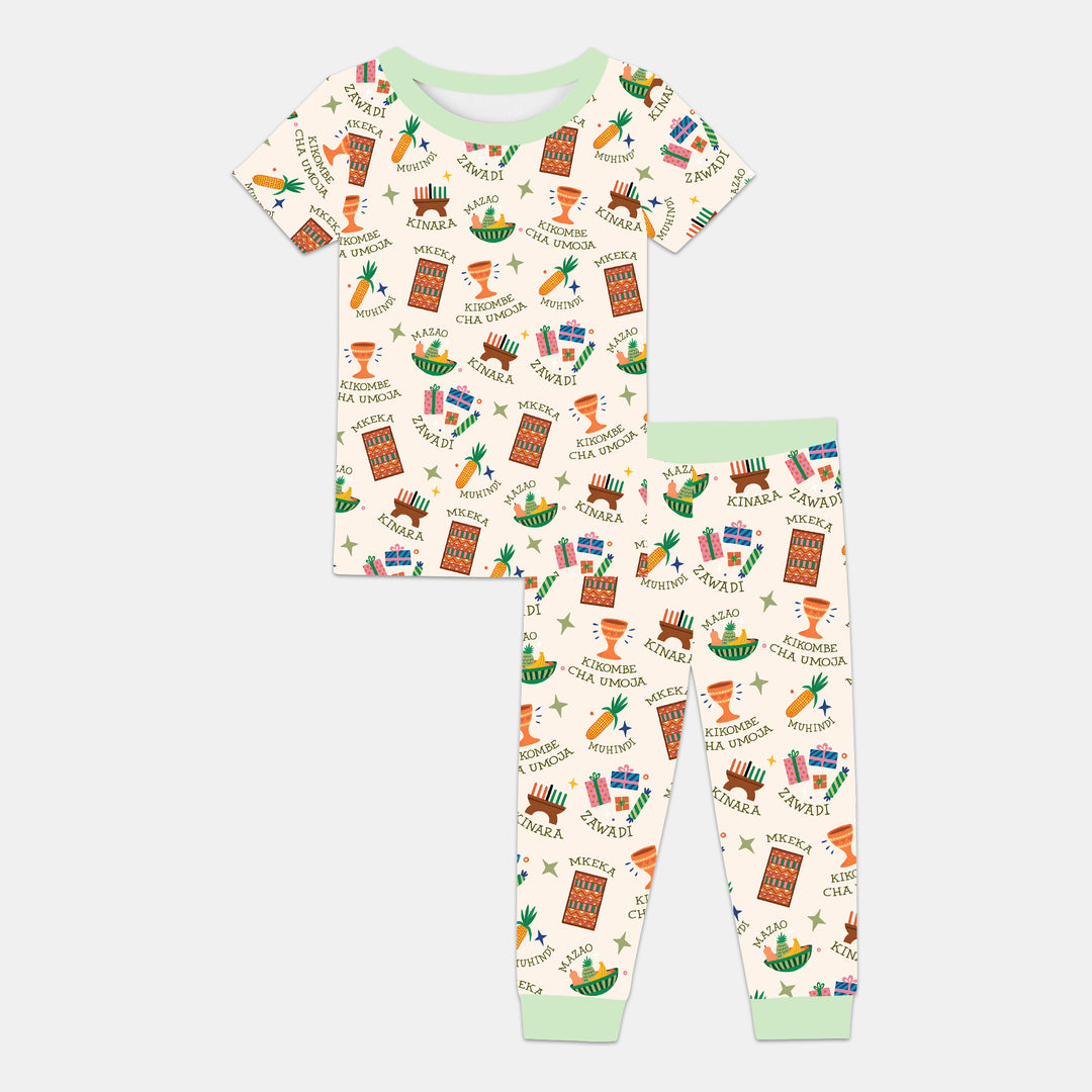 Kwanzaa Spirit Two Piece Short Sleeve Pajama Set