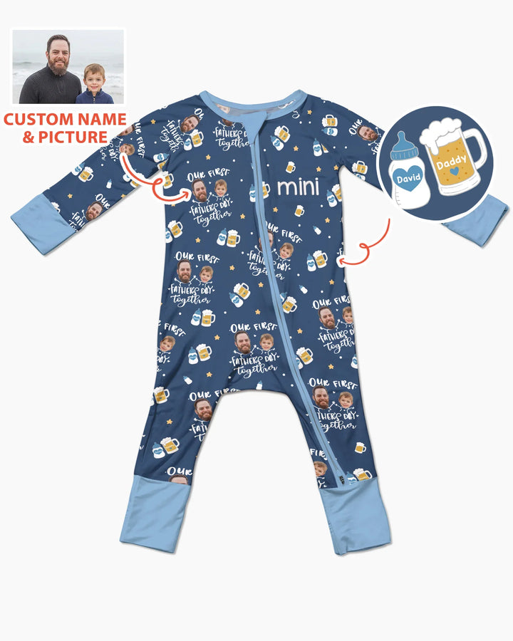 Personalized Embroidered Our First Father's Day Bamboo Convertible Zippy