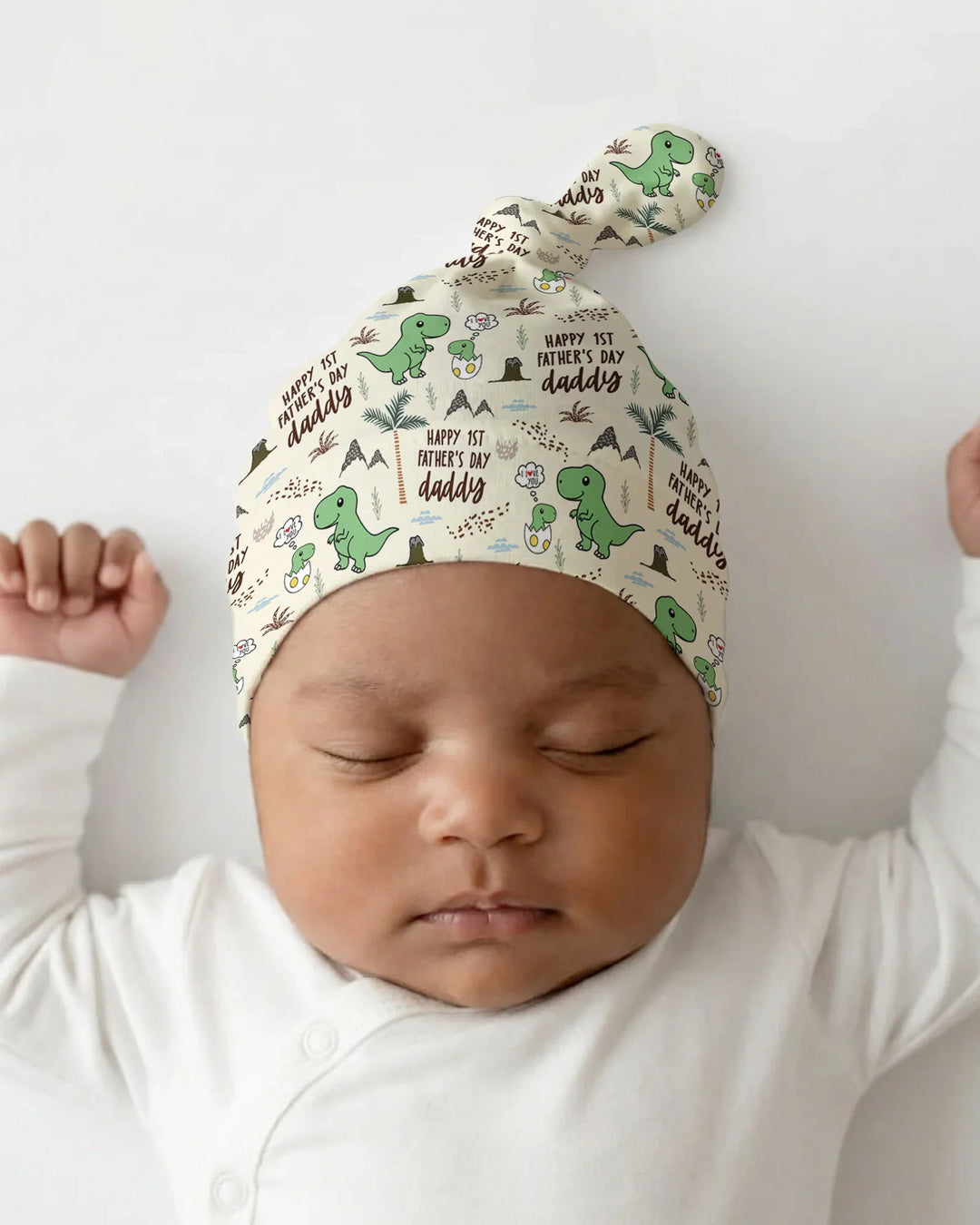 First Father's Day Daddysaurus Bamboo Knotted Hat