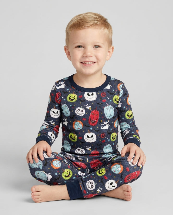 Nightmare Pumpkin Bamboo Two Piece Long Sleeve Pajama Set