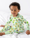 Zweiteiliges Langarm-Pyjama-Set mit Sommerfrüchten