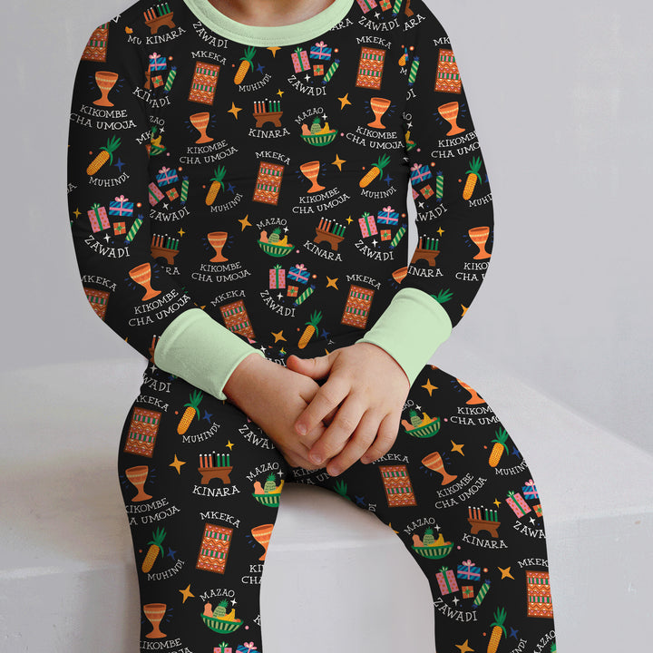 Kwanzaa Spirit Two Piece Long Sleeve Pajama Set