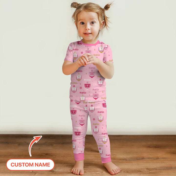 Zweiteiliges, kurzärmliges Pyjama-Set mit Marienkäfern
