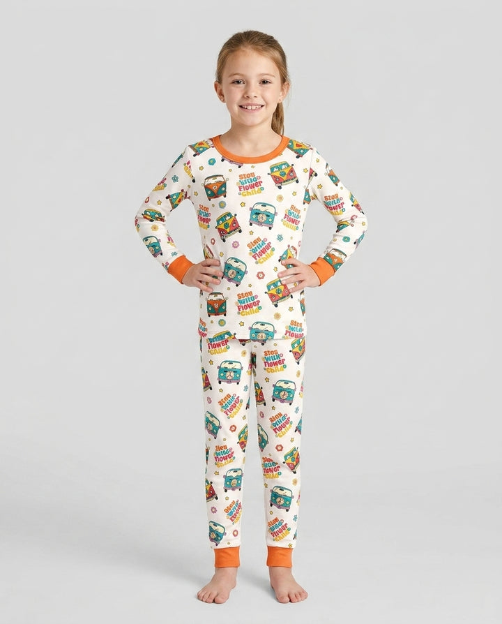 Stay Wild Flower Child Bamboo Two Piece Long Sleeve Pajama Set