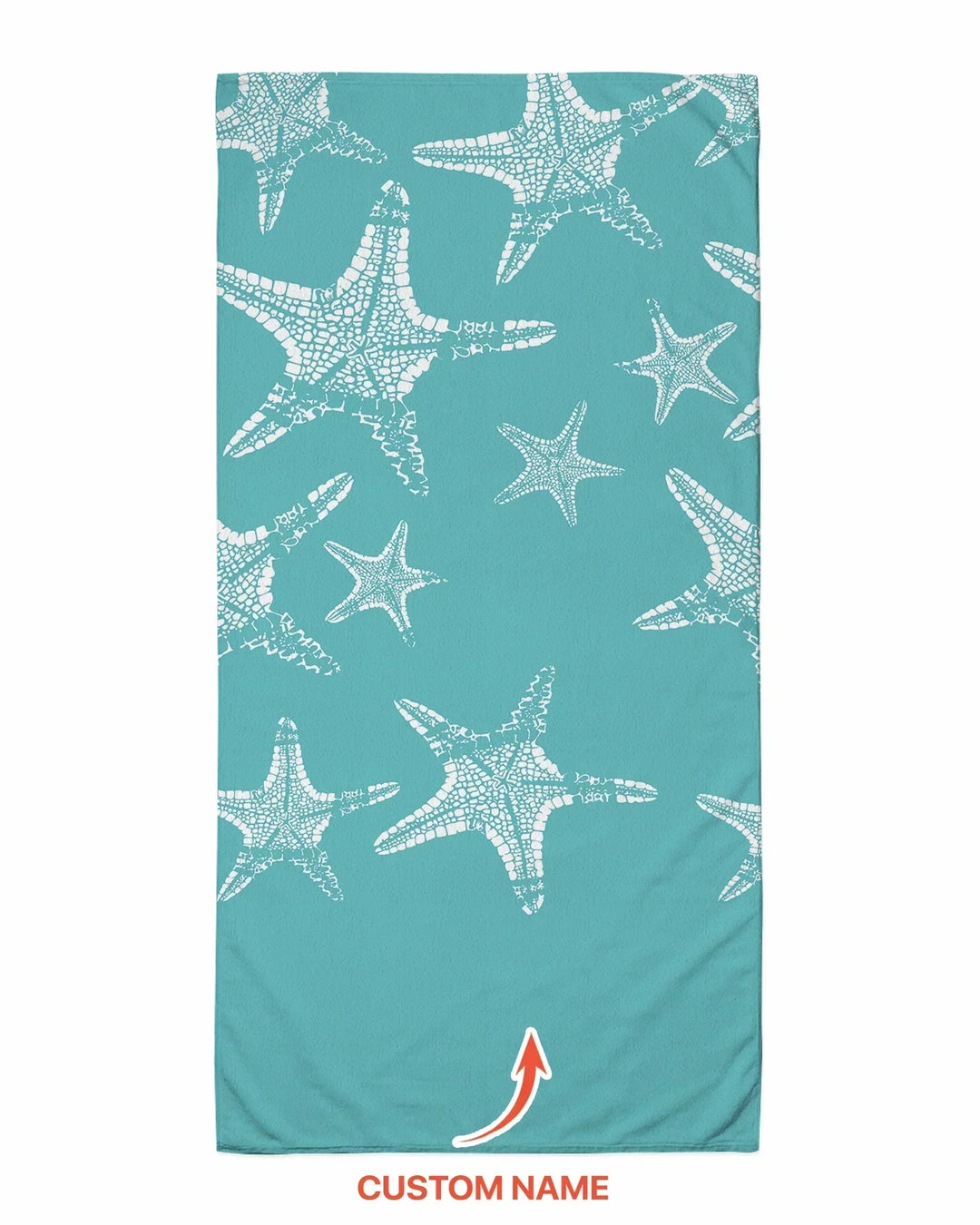 Custom Photo Starfish With Names Bamboo Beach Towel