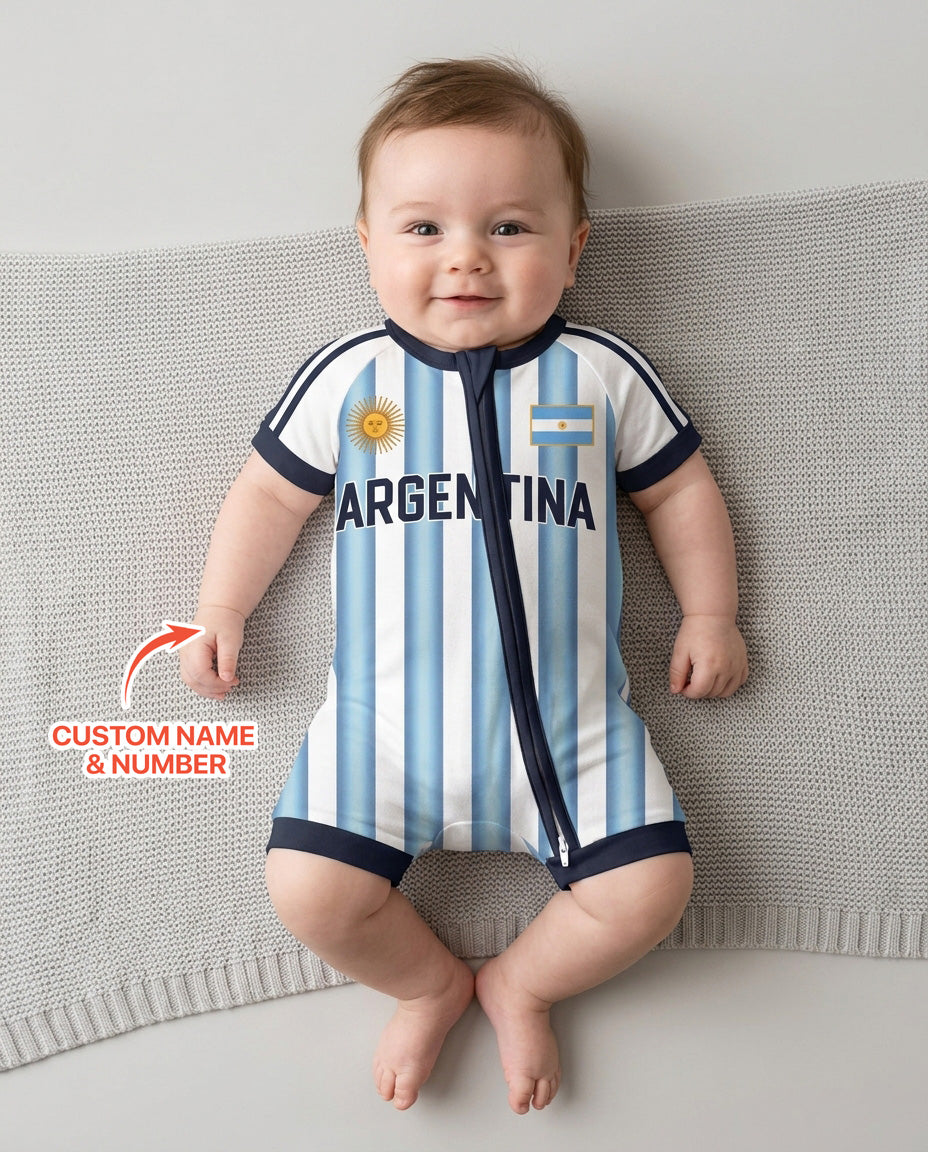 Plantilla PERSONALIZADA de Bambú Pijama Corto con Cremallera