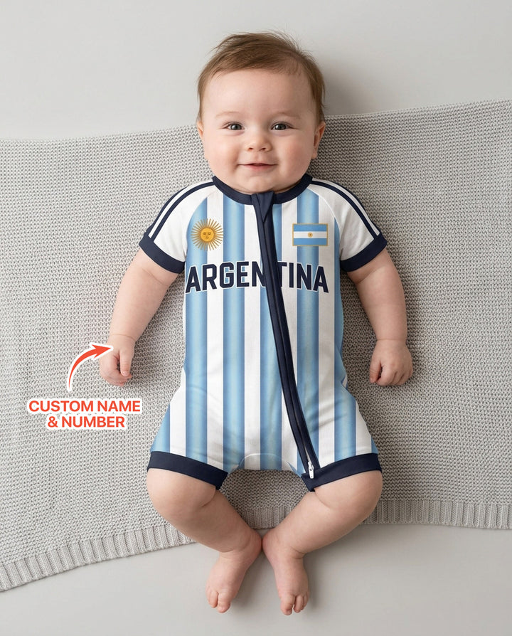 Plantilla PERSONALIZADA de Bambú Pijama Corto con Cremallera