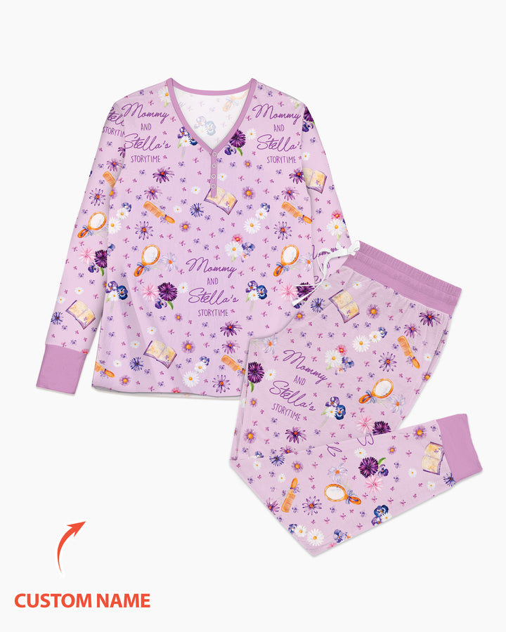 Mommy Daddy And Me Bedtime Story Family Matching Bamboo Women Pajama Set