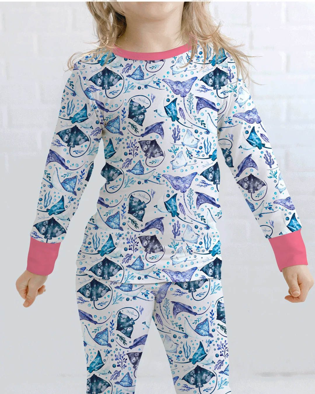 Zweiteiliges Langarm-Pyjama-Set mit Sommerfrüchten