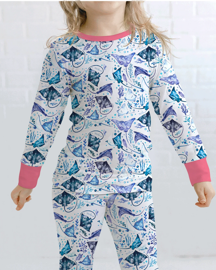 Zweiteiliges Langarm-Pyjama-Set mit Sommerfrüchten