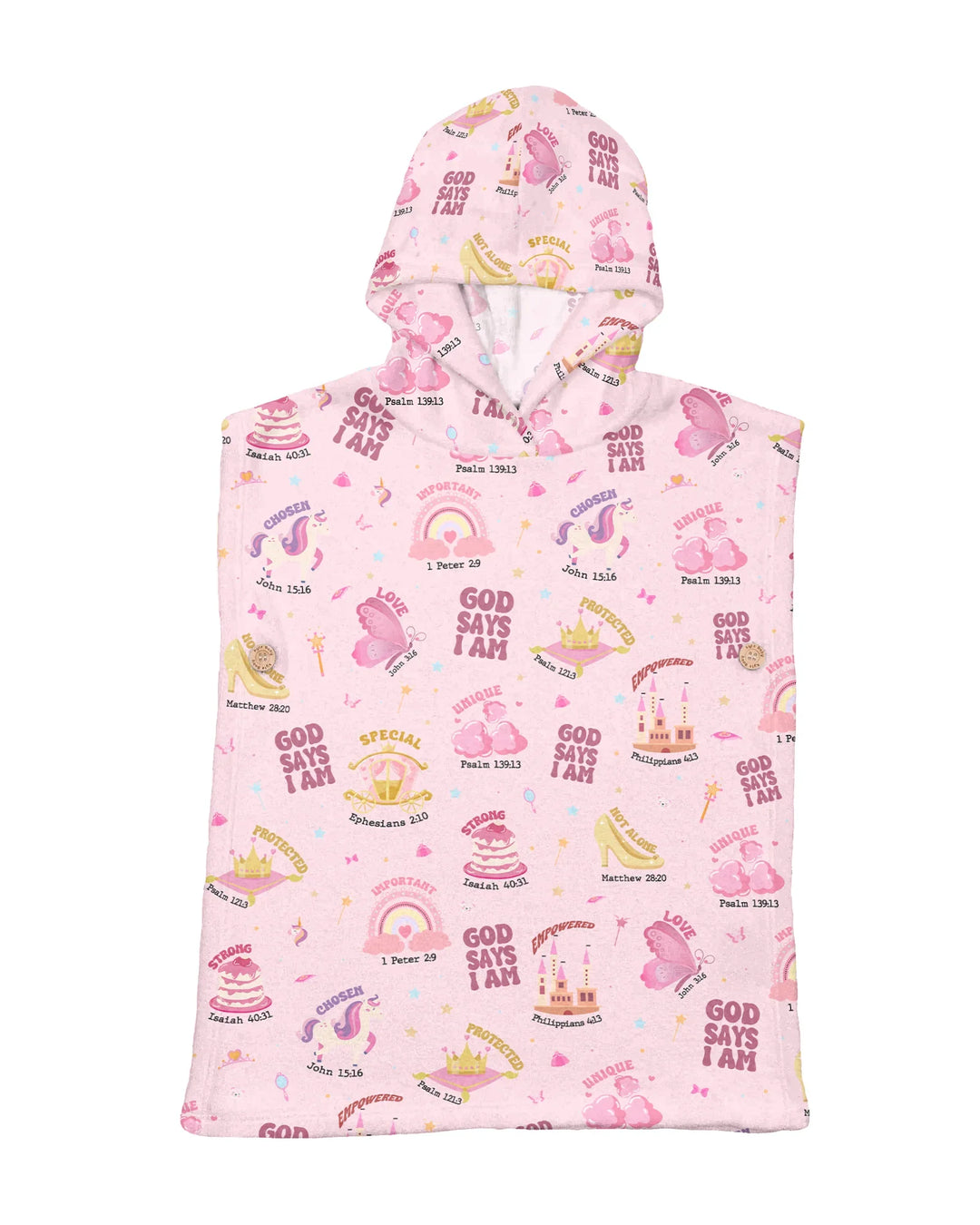 God Says I Am Girl Bamboo Swim Poncho