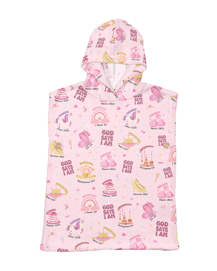 God Says I Am Girl Bamboo Swim Poncho