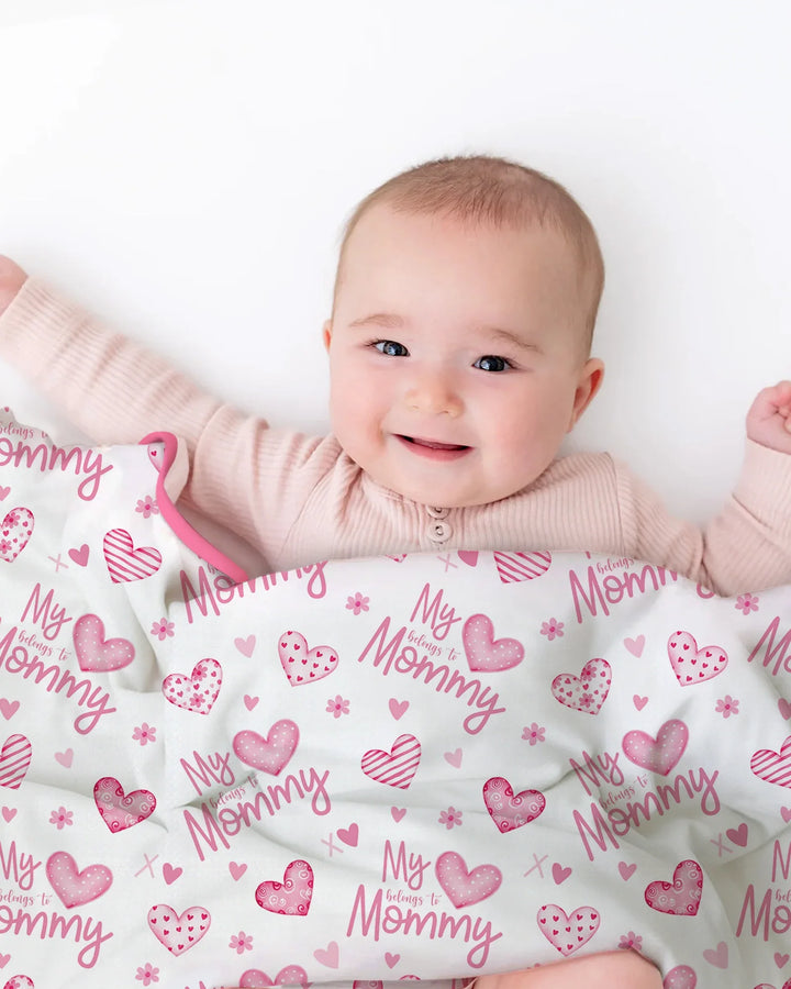 My Heart Belongs To Mommy Bamboo Blanket