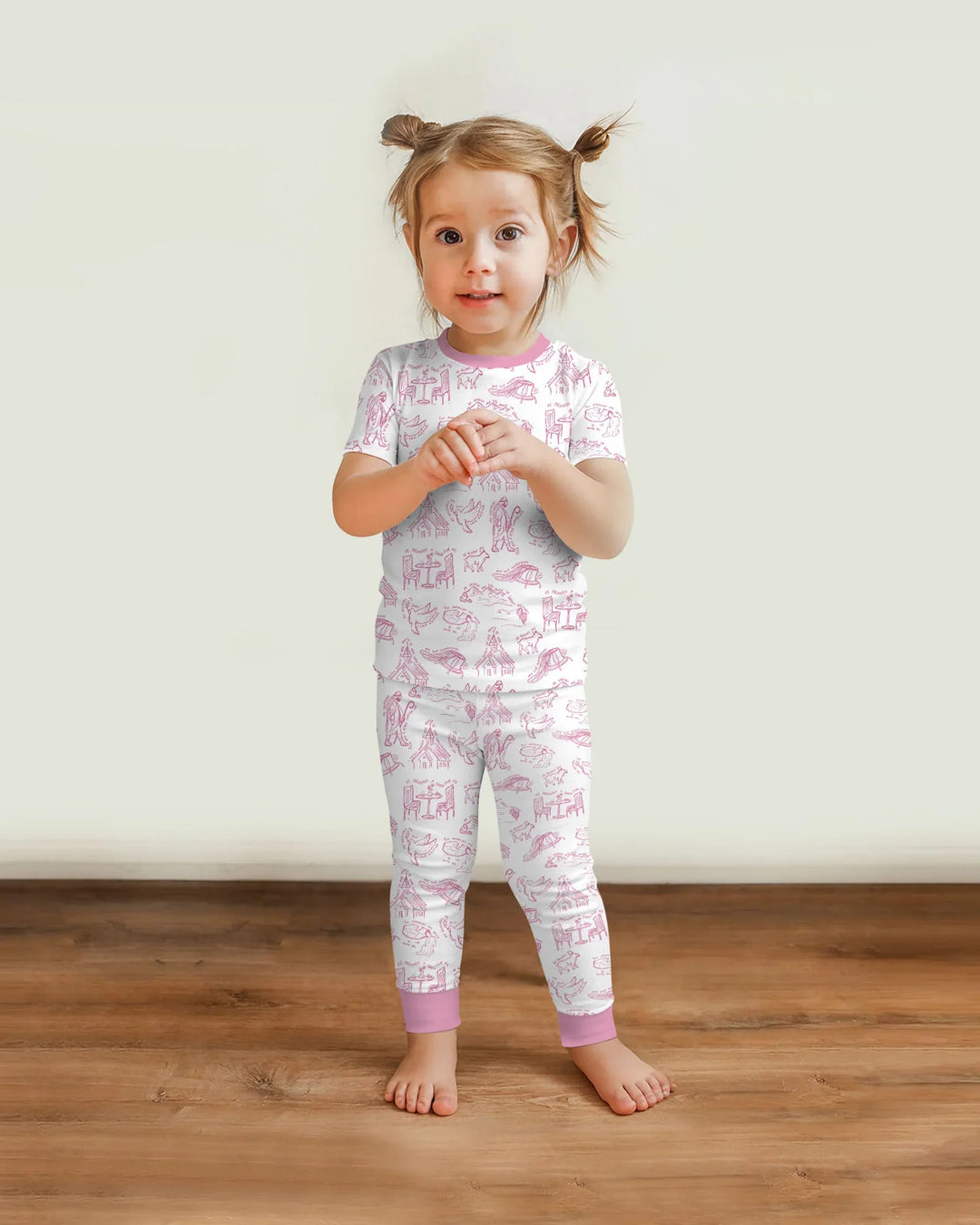 Psalm 23 Sketch Bamboo Two Piece Short Sleeve Pajama Set