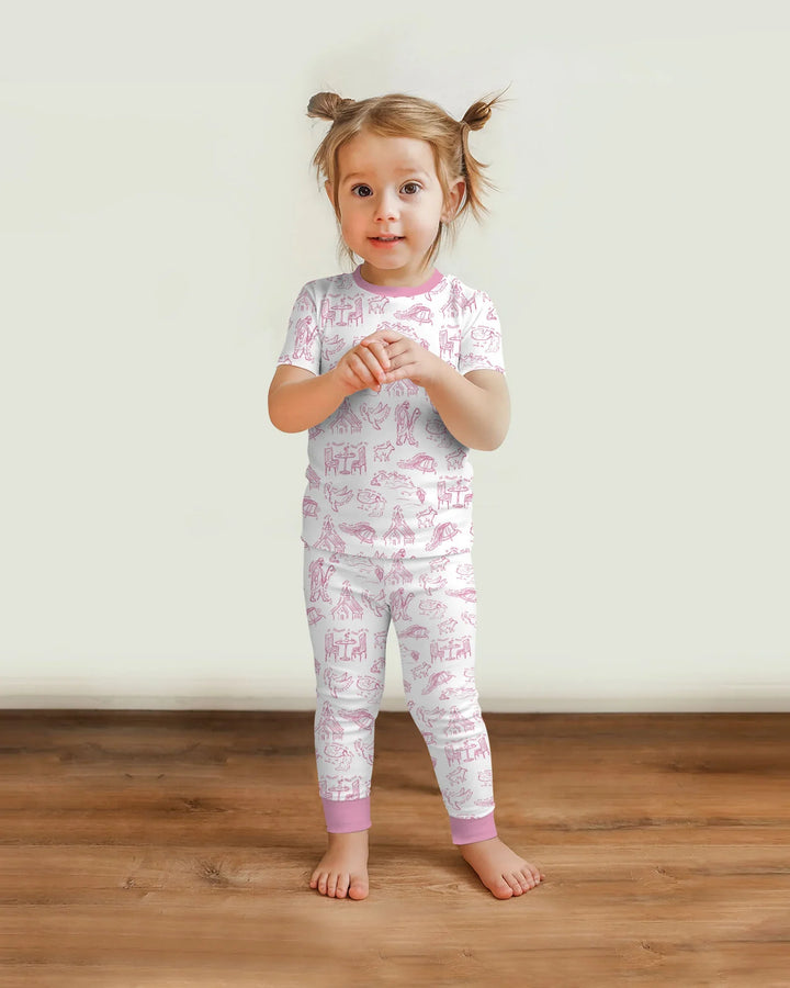 Psalm 23 Sketch Bamboo Two Piece Short Sleeve Pajama Set