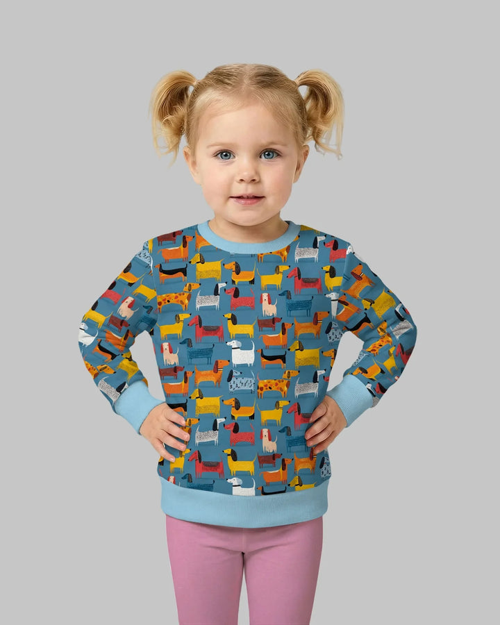 Whimsical Dachshund Bamboo Crewneck Sweatshirt