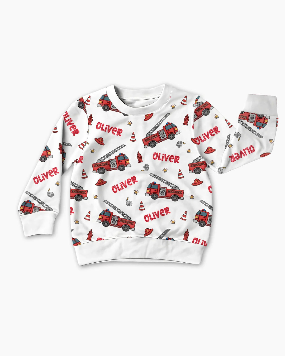Personalisiertes Name Zukunft Feuerwehrleute Bambus Rundhals-Sweatshirt