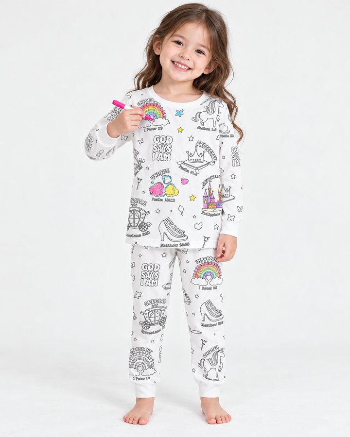 Conjunto de pijama de dos piezas de manga larga de bambú todo colorable