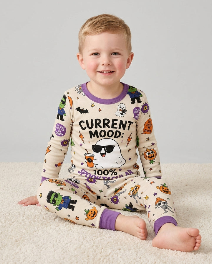 Halloween Friends Bamboo Two Piece Long Sleeve Pajama Set