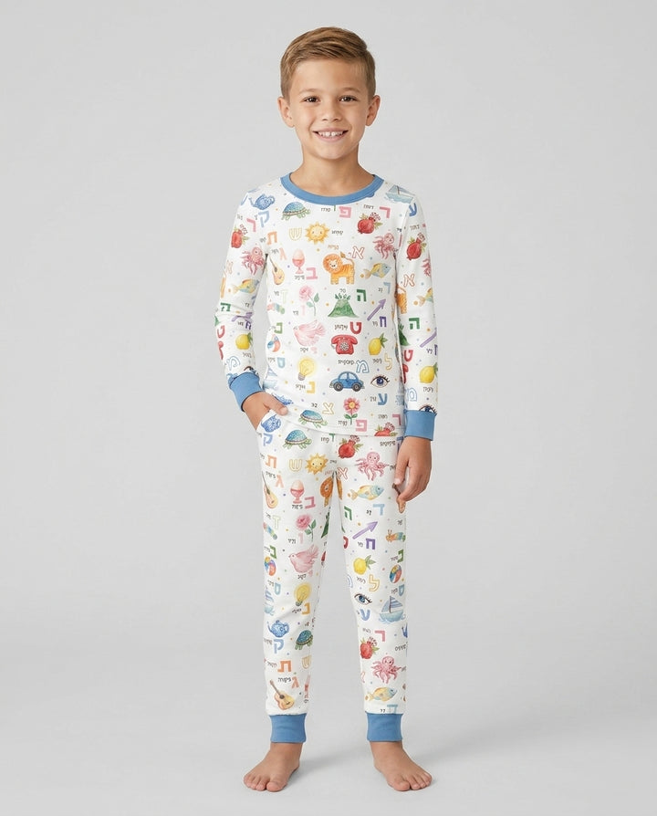 Zweiteiliges Langarm-Pyjama-Set mit Sommerfrüchten