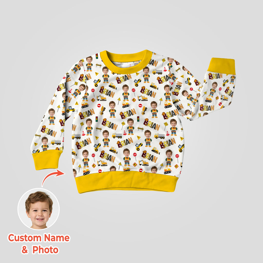 Custom Photo Doodle Little Builder Crewneck Sweatshirt
