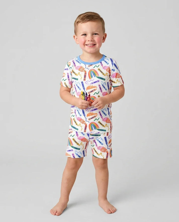 Schlafanzug-Set zweiteilig, kurze Ärmel, kurze Hose, Bambus