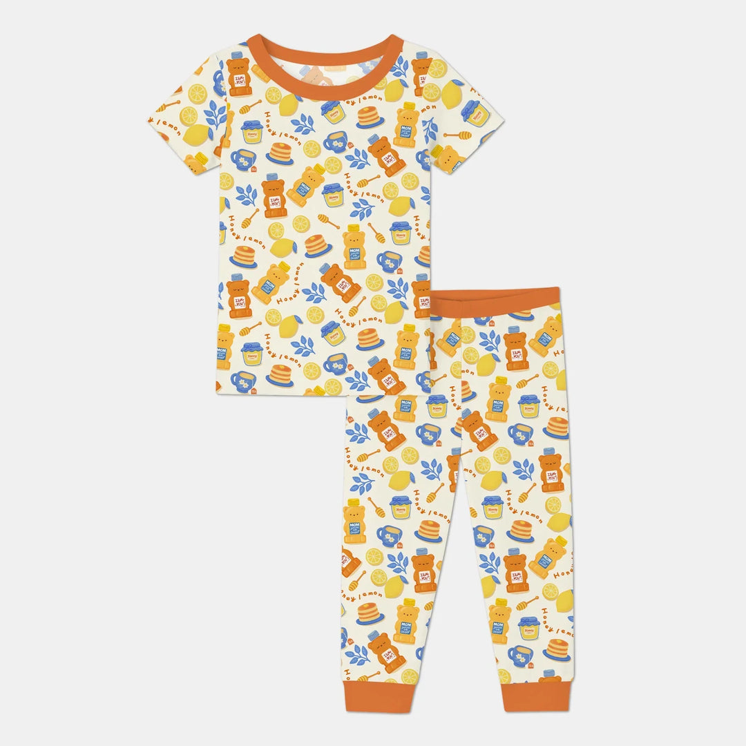 Honey Bear Bottle Two Piece Short Sleeve Pajama Set