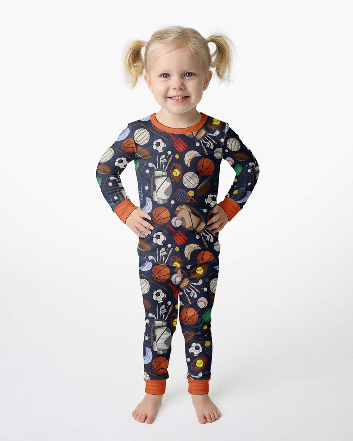 Sports Equipment Bamboo Two Piece Long Sleeve Pajama Set