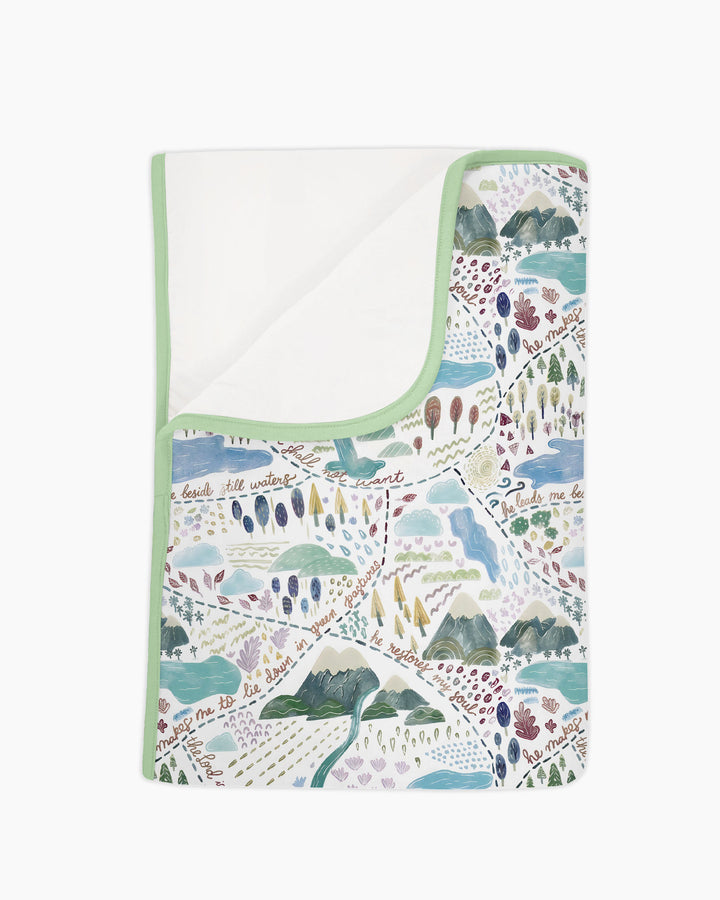 Whimsical Psalms 23 Map Bamboo Blanket