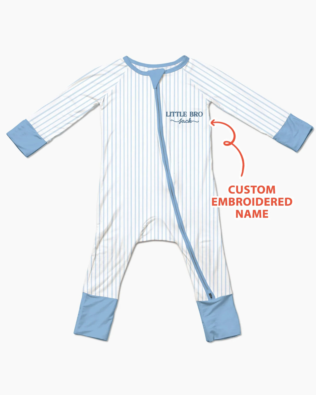 Custom Embroidered Name Little Bro Bamboo Convertible Zippy