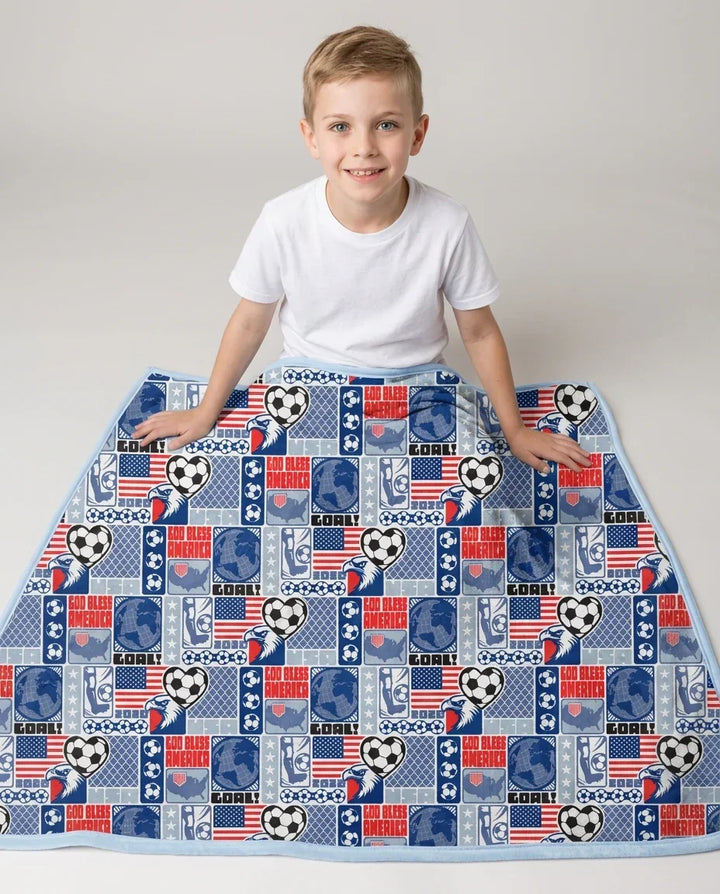 World Soccer God Bless America Bamboo Blanket