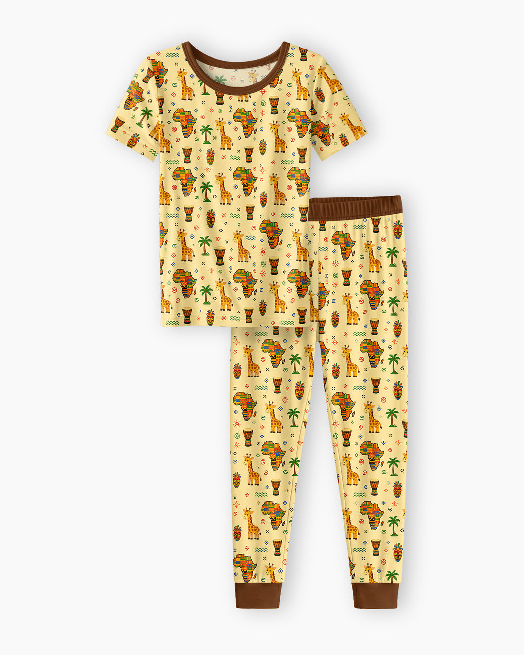 Conjunto de pijama de dos piezas de manga corta de bambú