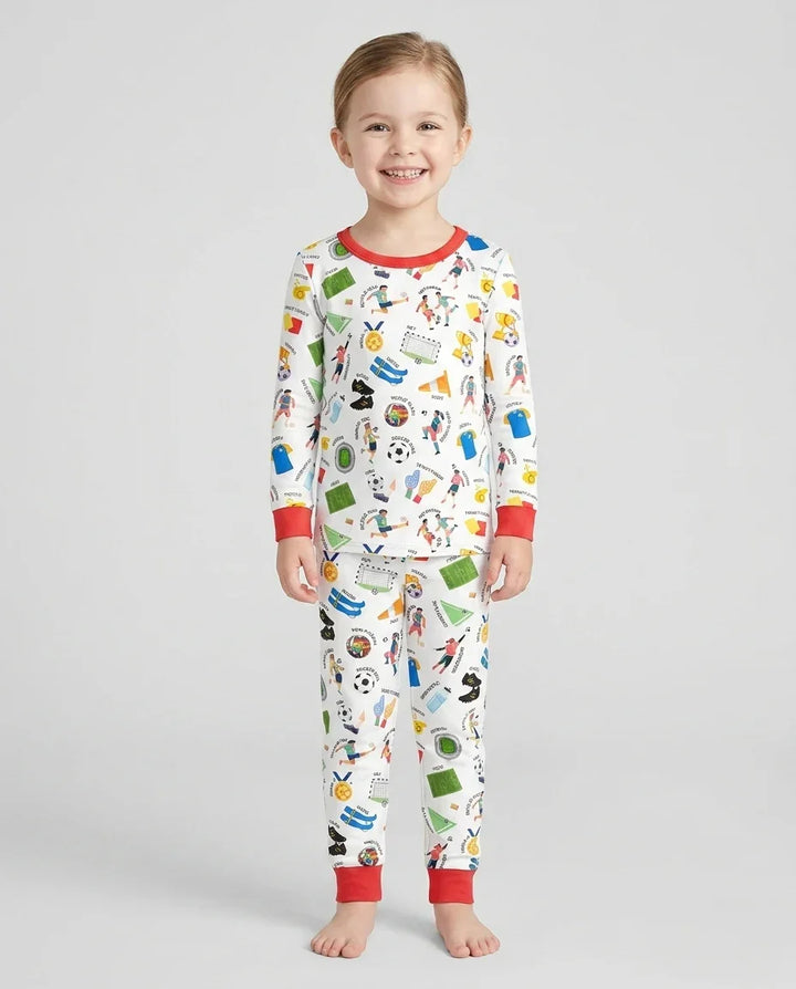 Zweiteiliges Langarm-Pyjama-Set mit Sommerfrüchten