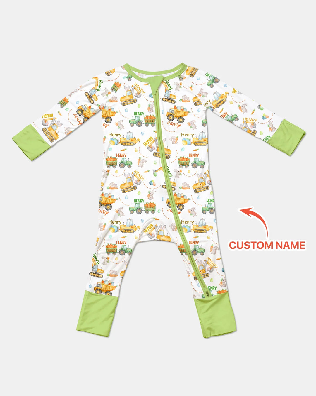 Easter Construction Vehicles Custom Name Convertible Zippy