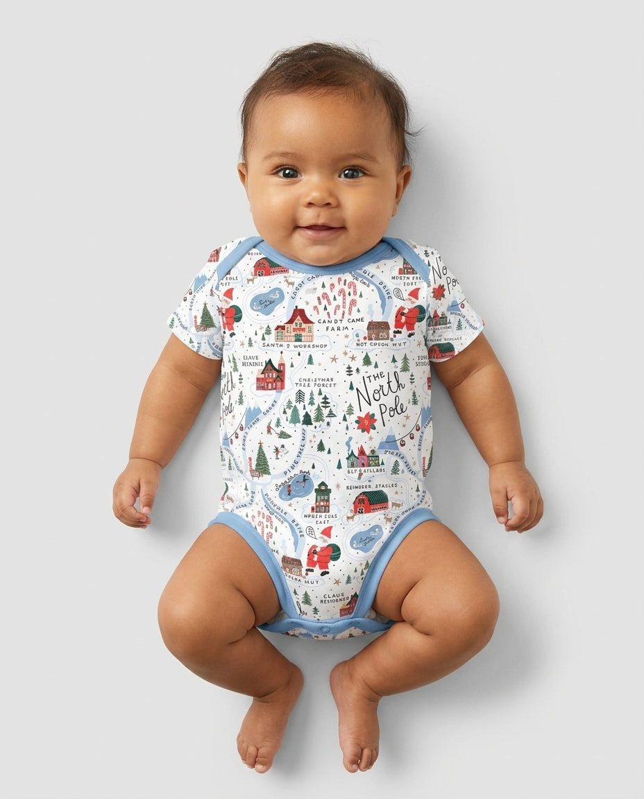 The North Pole Map Bamboo Bodysuit