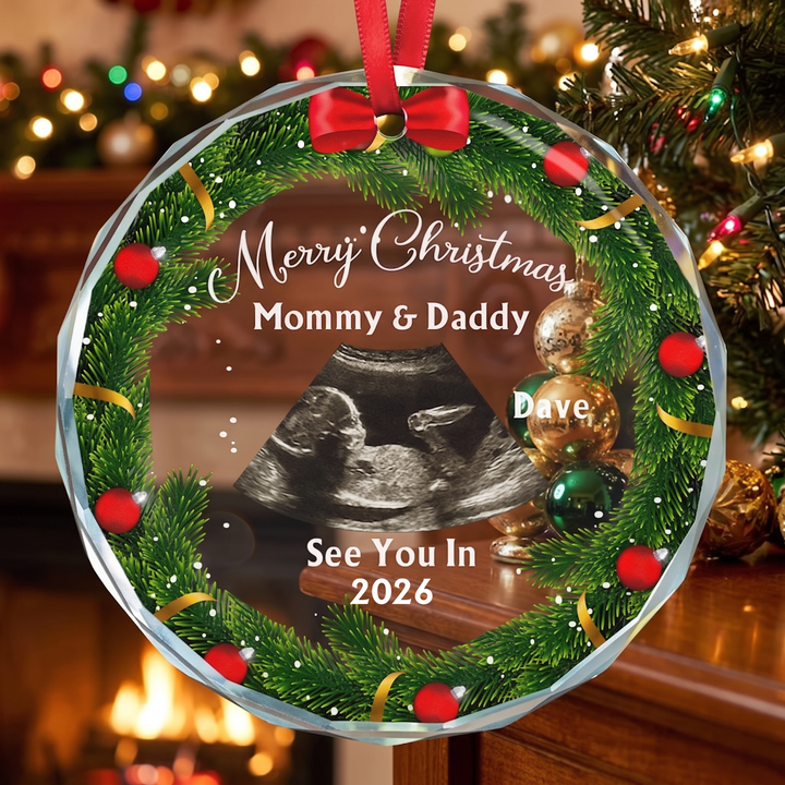 See You In Next Year Glass Ornament