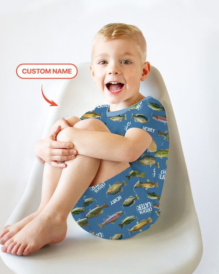 Catch Ya Later Matching Daddy & Me Two Piece Short Sleeve Shorts Pajama Set