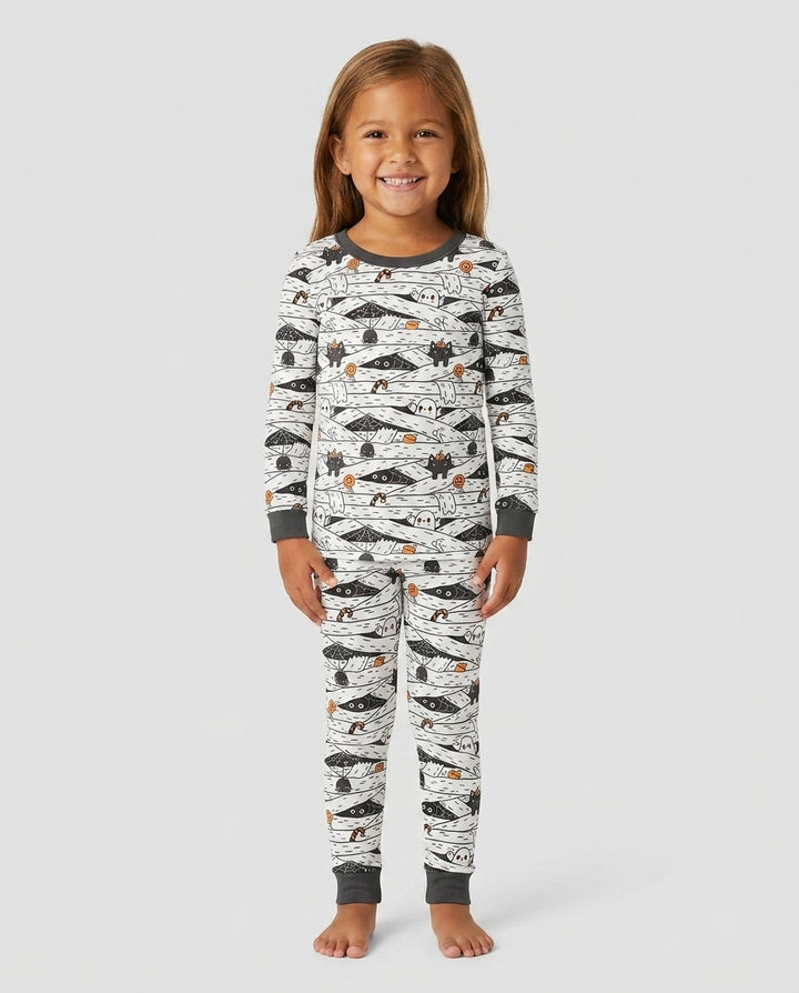 Zweiteiliges Langarm-Pyjama-Set mit Sommerfrüchten