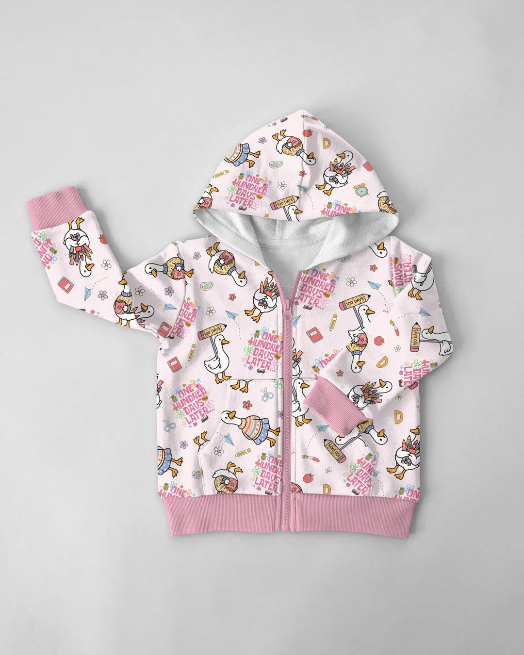 One Hundred Days Later Silly Goose Zip Hoodie