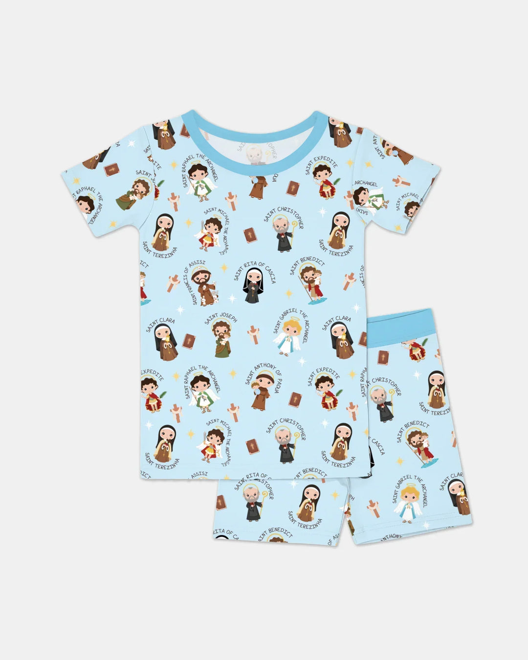 Saints in the Clouds Two Piece Short Sleeve Shorts Pajama Set
