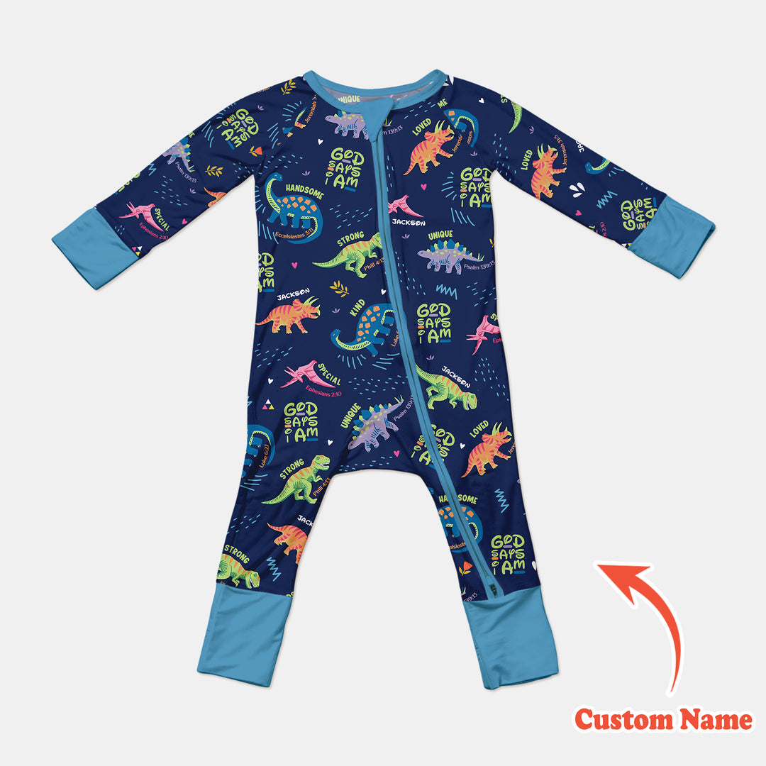 Custom Name God says I am Dinosaur Convertible Zippy