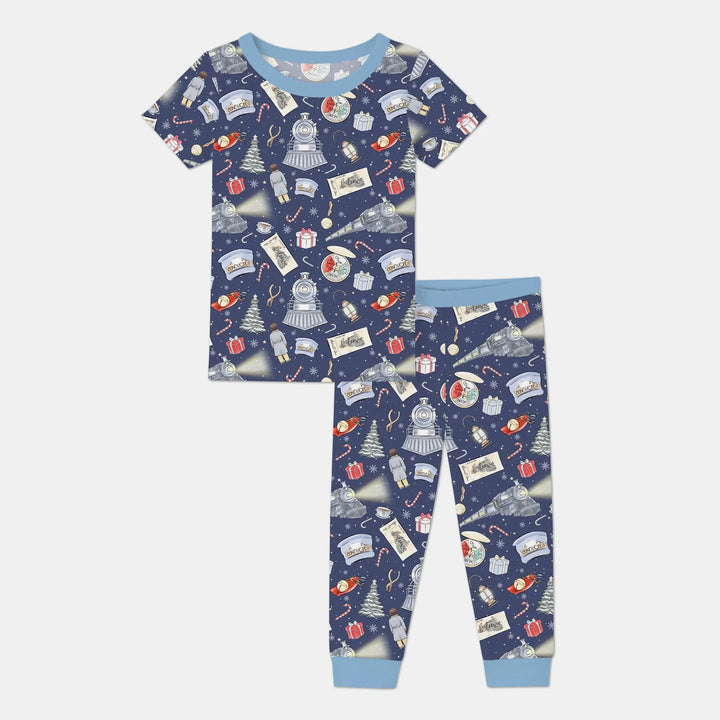 Christmas Train Two Piece Short Sleeve Pajama Set